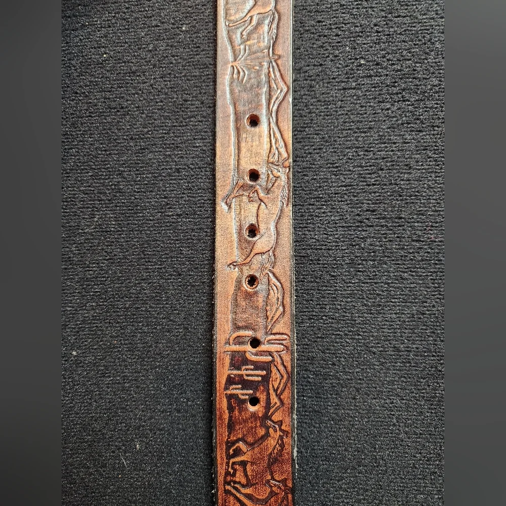 Brown Leather Handmade Belt - Picture 5 of 6